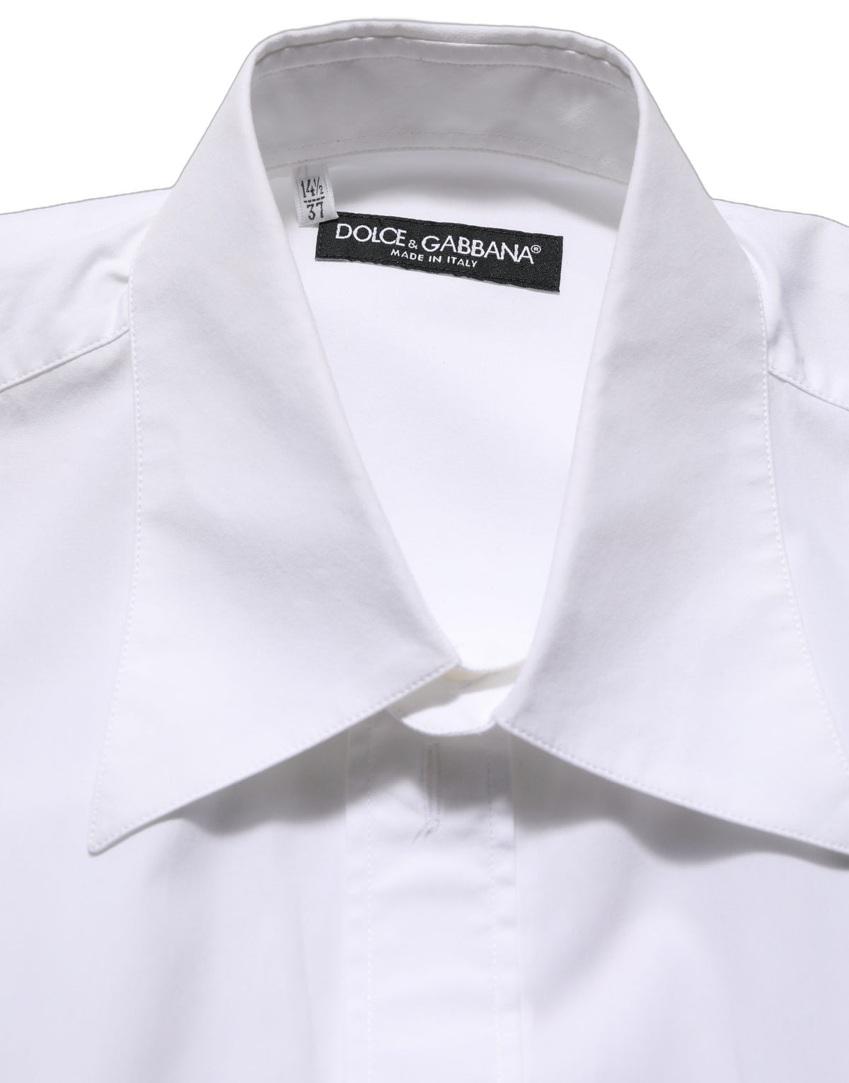 Dolce & Gabbana weißes ärmelloses, formelles Hemd aus Baumwolle