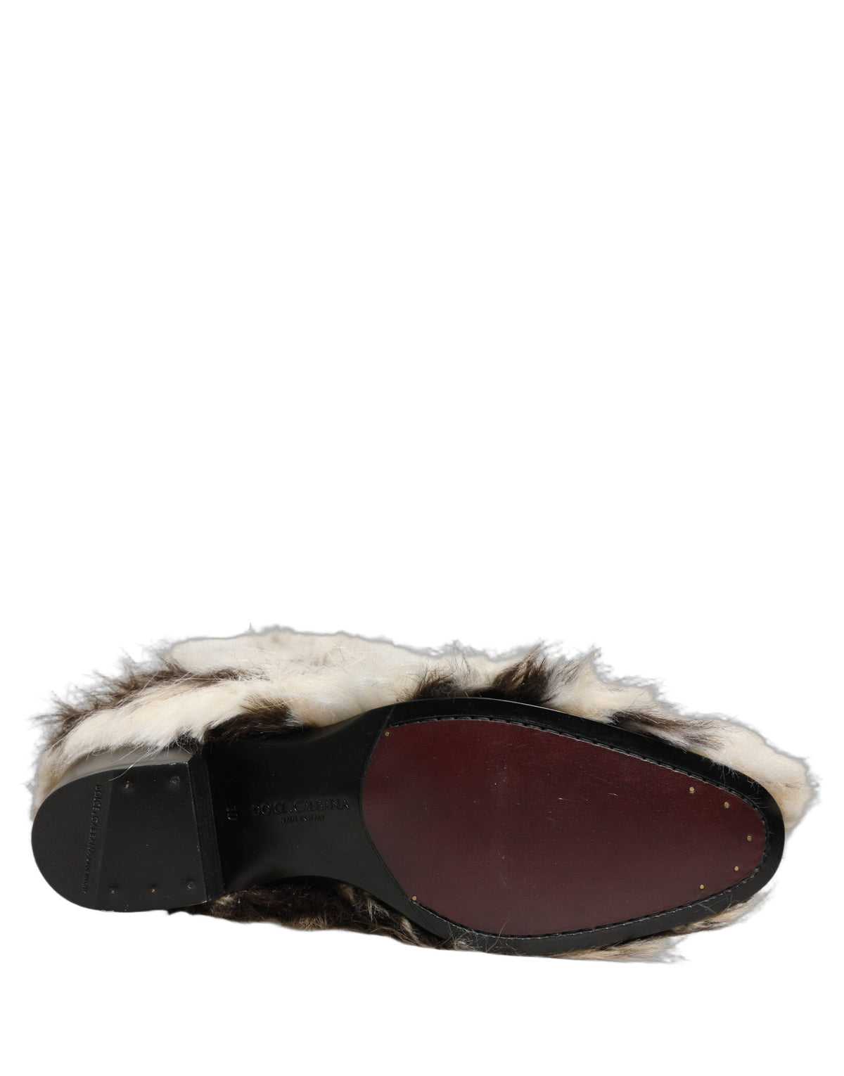 Dolce & Gabbana Kniehohe Stiefel aus mehrfarbigem Kunstpelz