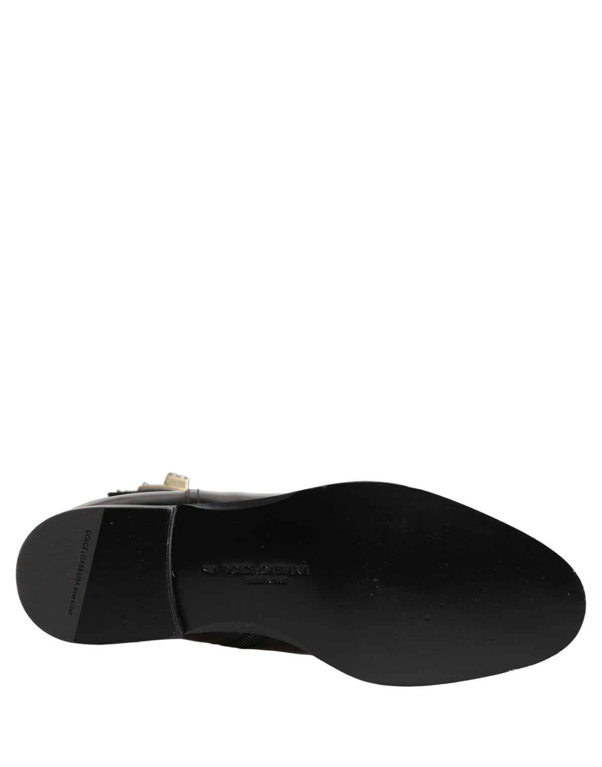 Dolce & Gabbana Schwarze Leder Logo Schnalle Mid Calf Stiefel Schuhe