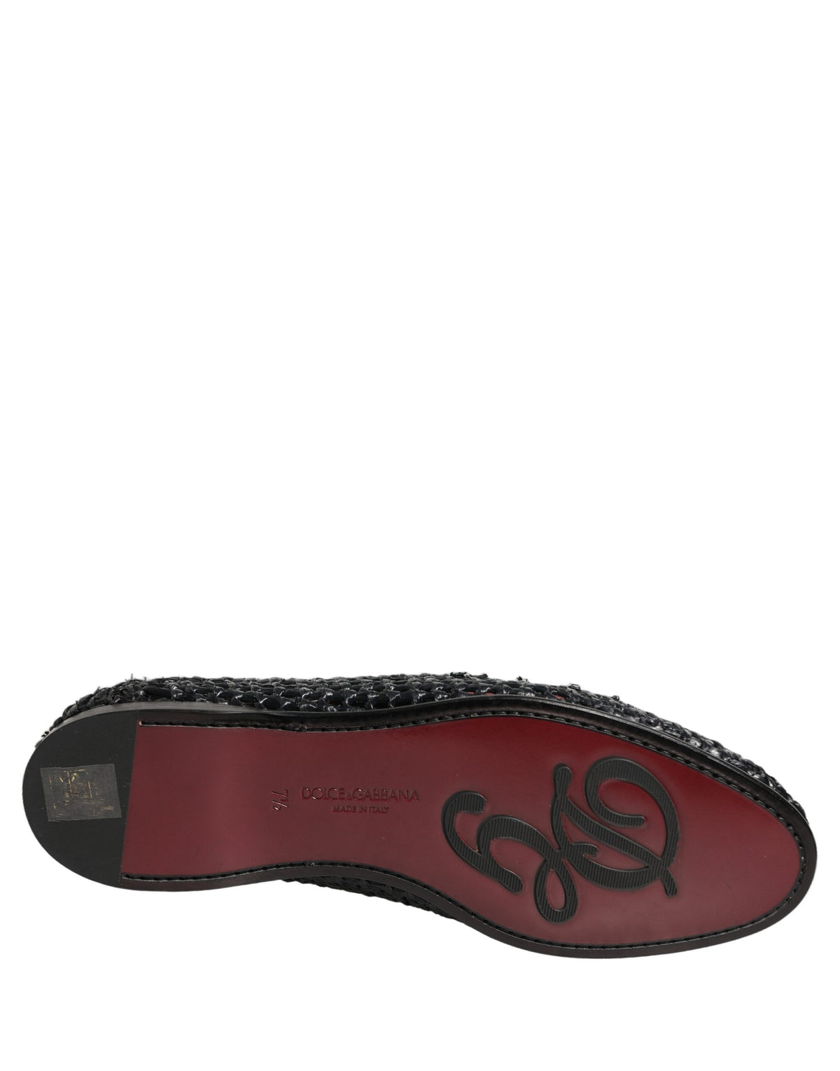 Dolce & Gabbana Schwarze geflochtene Raffia Slipper