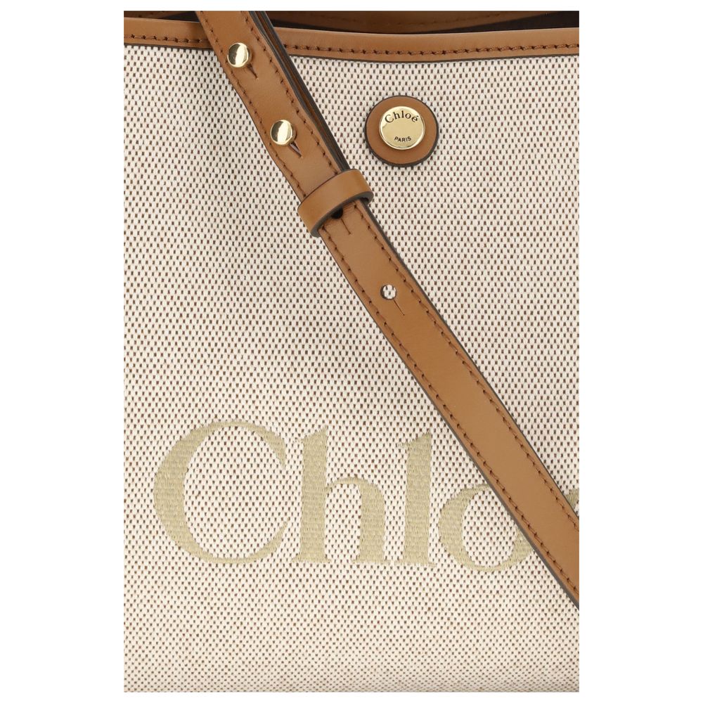 Chloé Schultertasche aus beigem Stoff