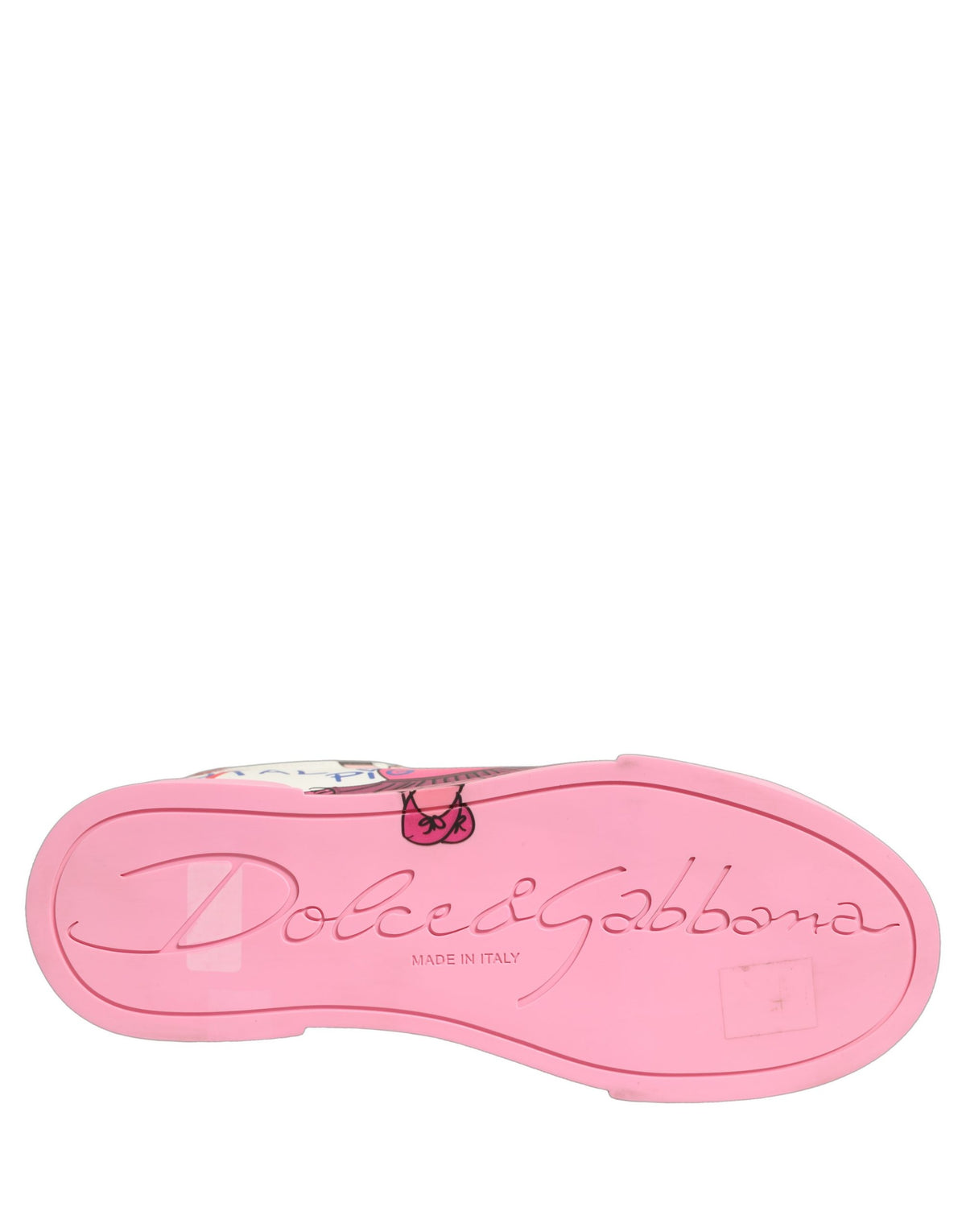 Dolce & Gabbana Weiße Pinke Portofino Royal Pig Sneakers Schuhe