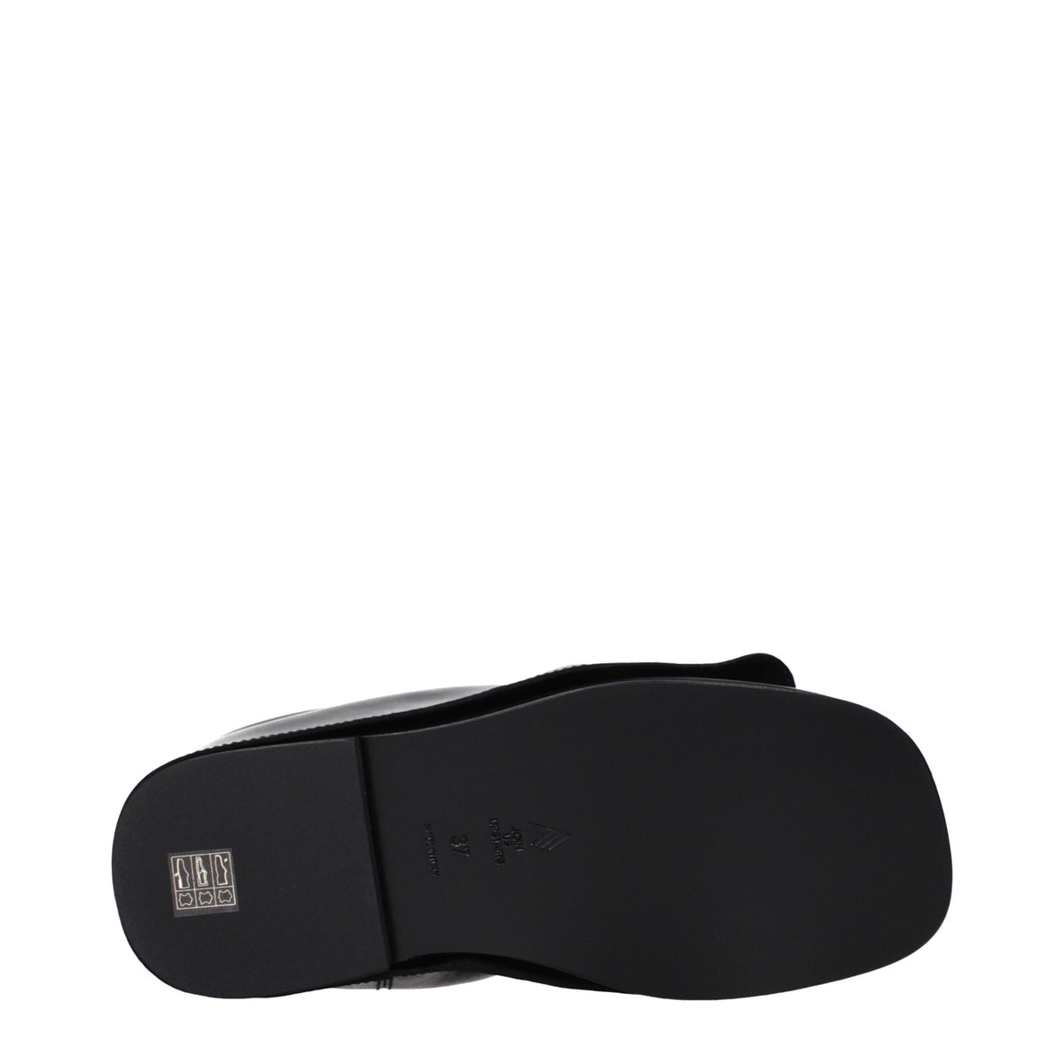 The Attico Schwarze Lederpantoffeln