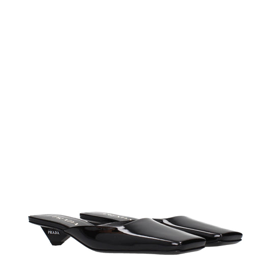 Prada Black Leather Flat Sandals