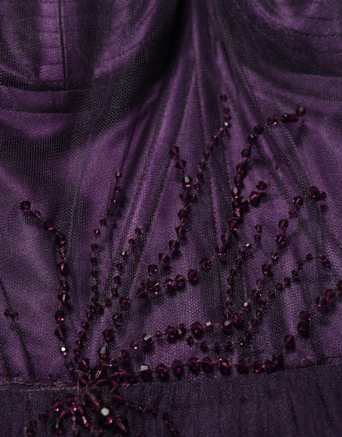 Dolce & Gabbana Lila Lang Abendkleid aus gestuftem Tüll und Seide