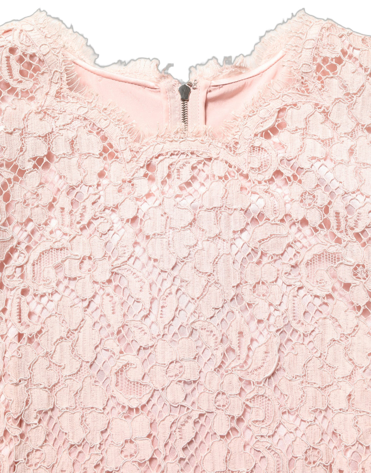 Dolce & Gabbana Rosa Baumwolle Blumen-Spitze Ärmelloses Minikleid