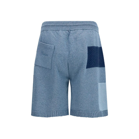 Laneus Blue Cotton Bermuda Shorts