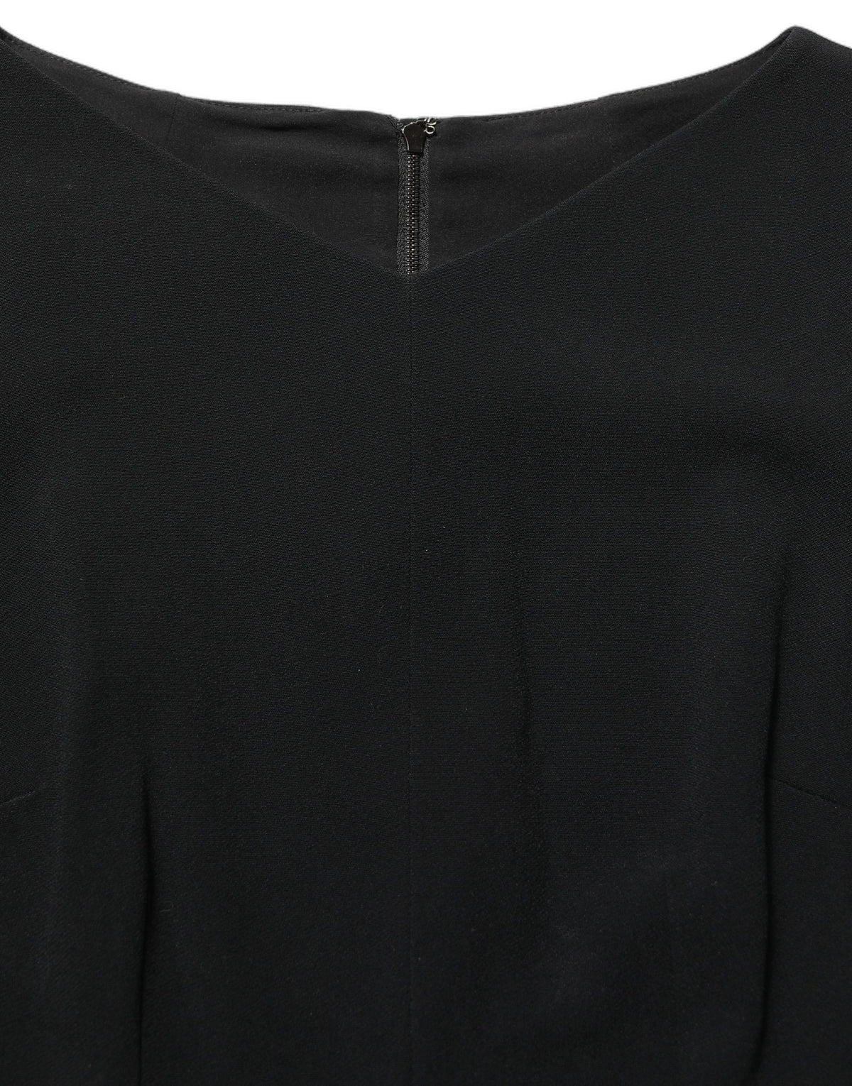 Dolce & Gabbana Schwarzes Viskose A-Linien Midikleid mit kurzen Ärmeln