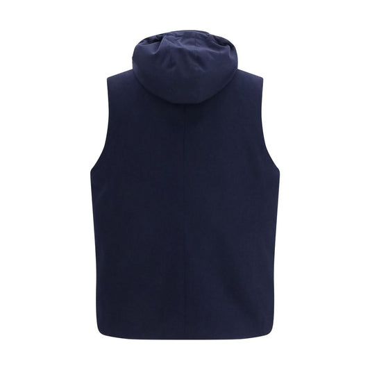 Brunello Cucinelli Blue Wool Oves Aries Sleeveless Jacket
