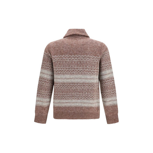 Brunello Cucinelli Bordeaux Alpaca Vicugna Pacos Cardigan