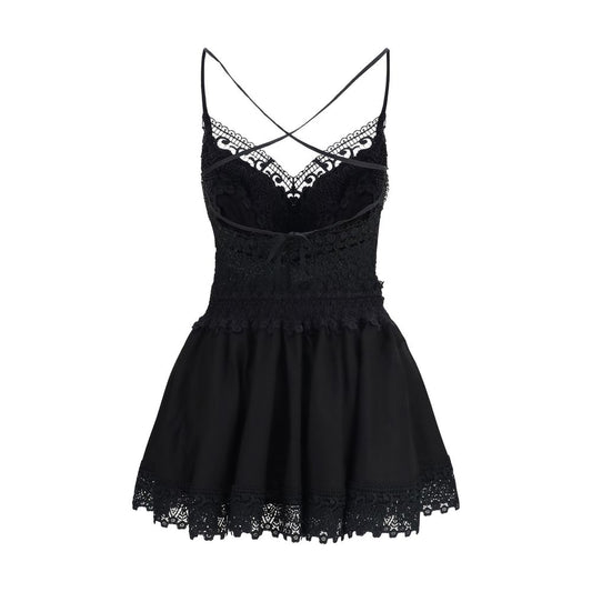 Charo Ruiz Black Cotton Casual Dress