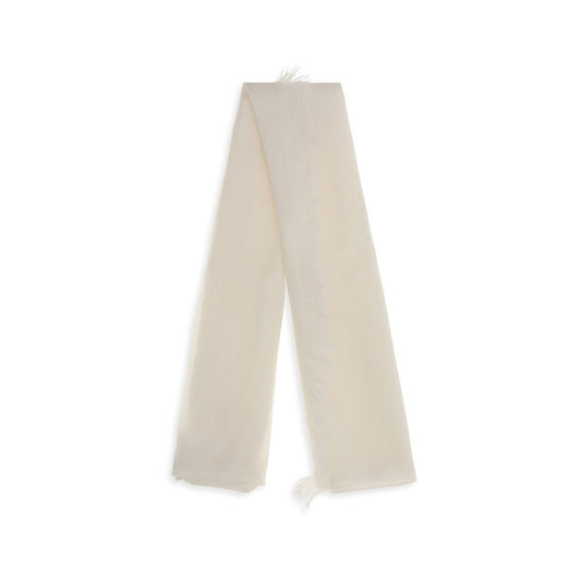 Brunello Cucinelli White Cashmere Scarf