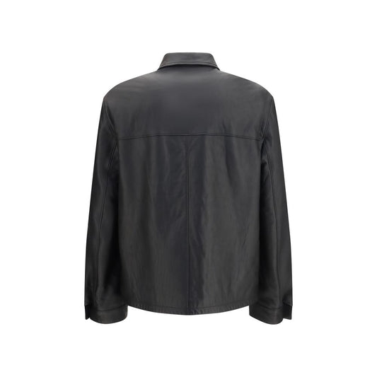 Prada Black Lamb Ovis Aries Aries Leather Jacket