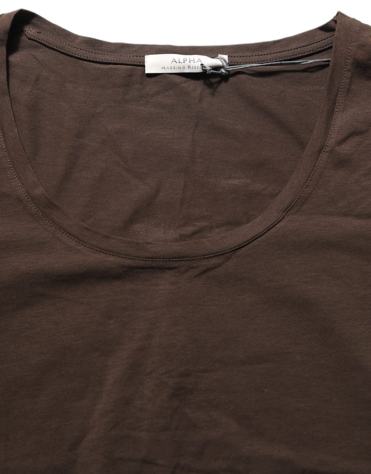 Alpha Massimo Rebecchi Braunes Langarmshirt mit Rundhalsausschnitt