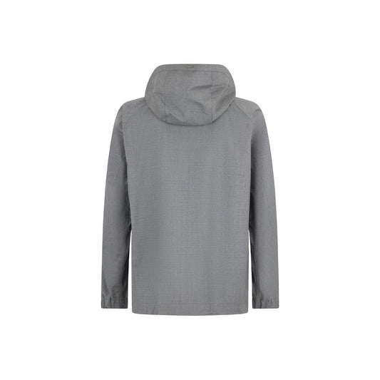 Herno Gray Virgin Wool Shell Jacket