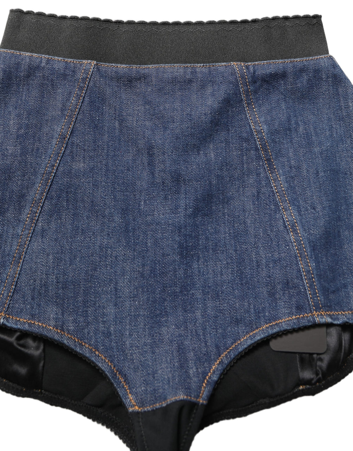 Dolce & Gabbana Blaue Baumwoll-High-Waist-Denim-Hotpants-Shorts