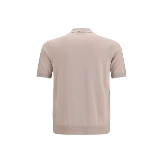 Brunello Cucinelli Beige Cotton Polo Shirt