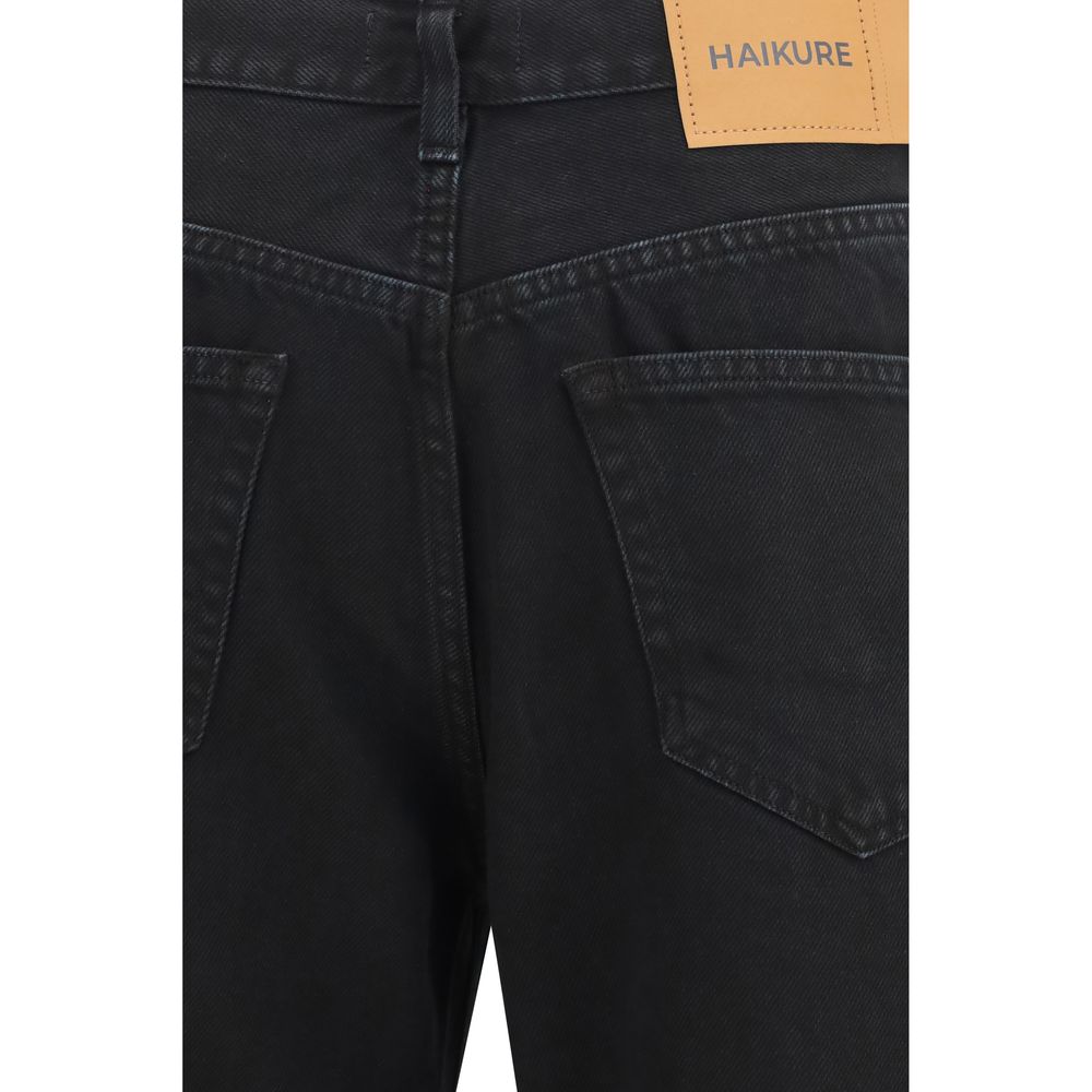 Haikure Schwarze Straight-Leg Jeans aus Baumwolle
