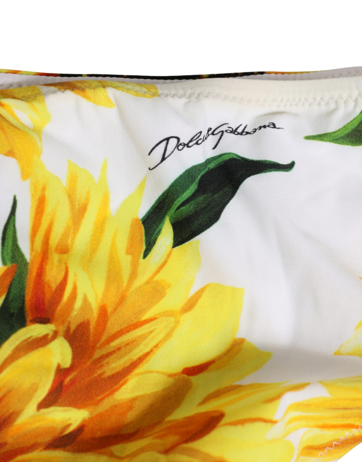 Dolce & Gabbana Gelbe Nylon Sonnenblumen Bikinihose Bademode