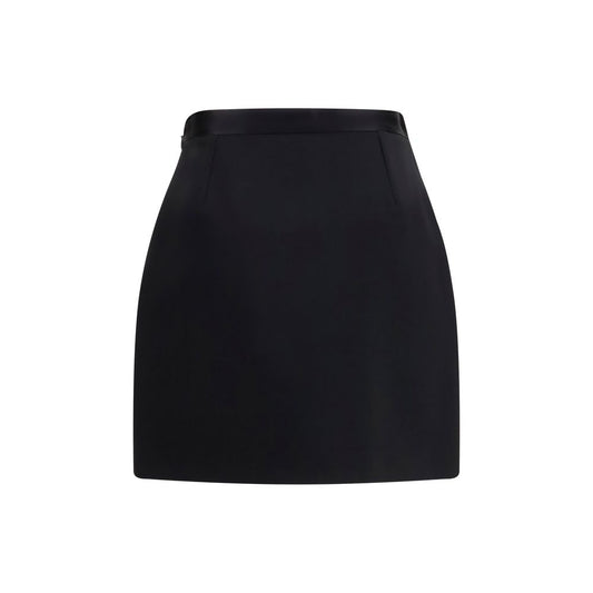Versace Black Wool Oves Aries Mini Skirt