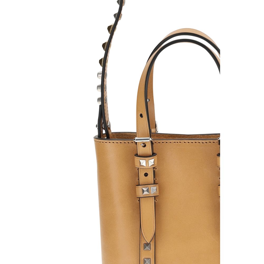 Valentino Garavani Schultertasche aus beigem Kalbsleder Bos Taurus