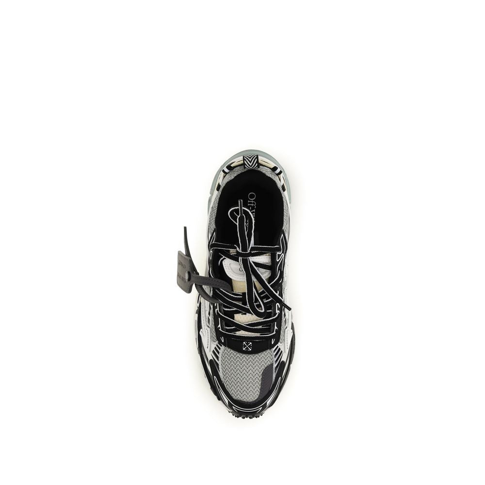 Off-White Graue Polyester-Athletik-Sneakers