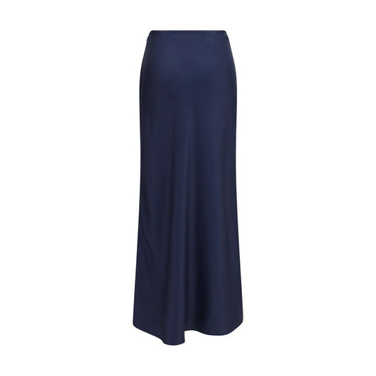 Loulou De Saison Blue Silk Long Skirt