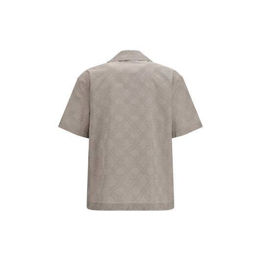 Off-White Beige Cotton Pattern Shirt