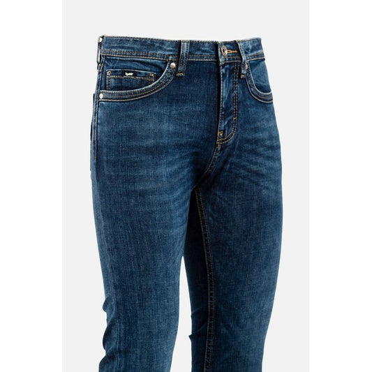 Gas Blue Cotton Straight-Leg Jeans