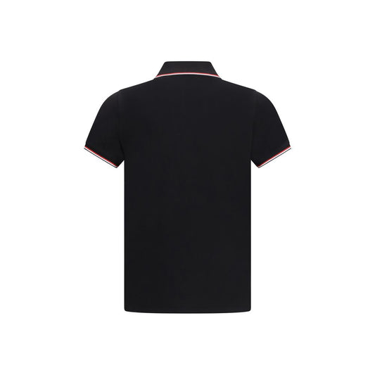 Moncler Black Cotton Polo Shirt