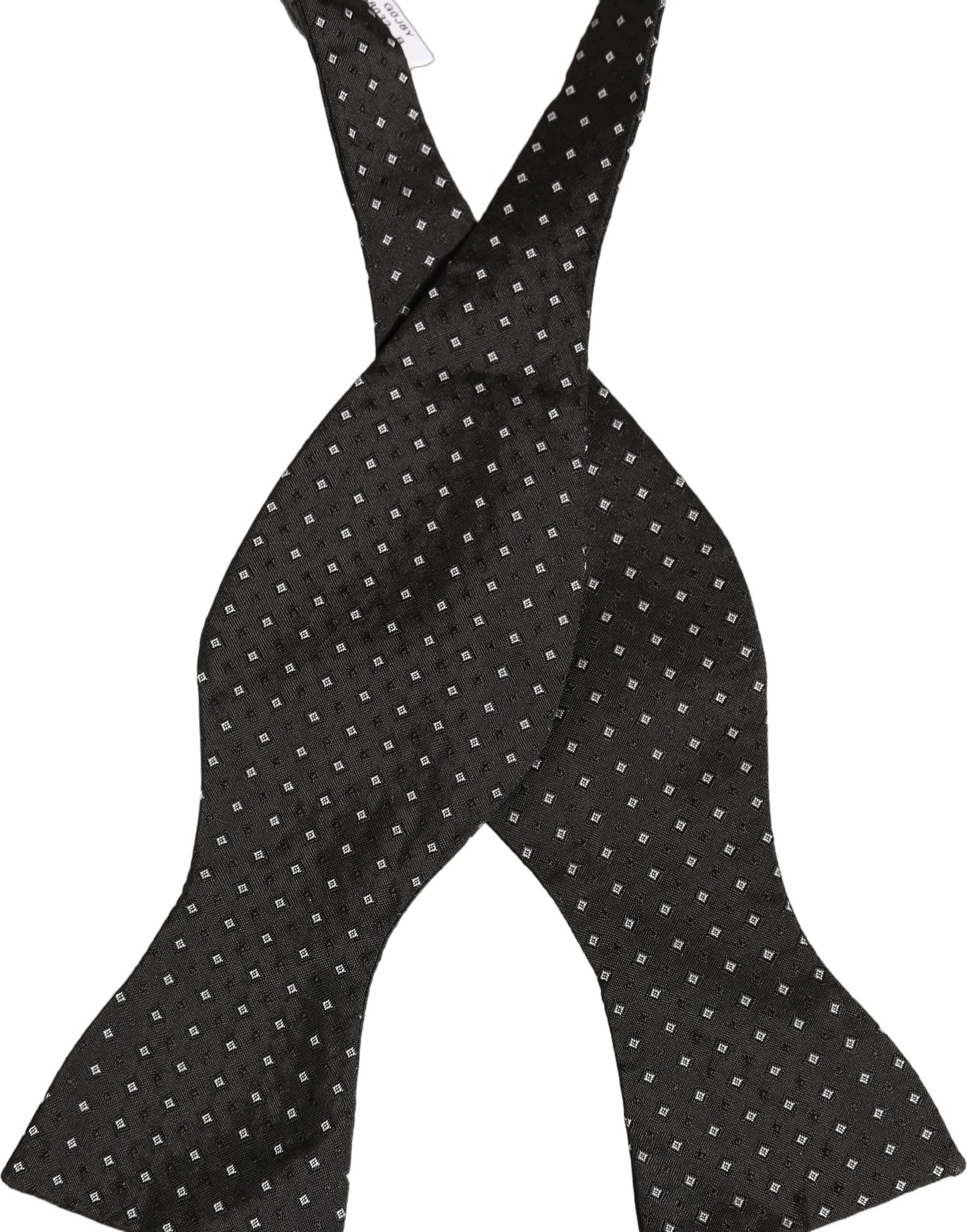 Dolce & Gabbana Dark Gray White Polka Dot Adjustable Neck Papillon Bow Tie