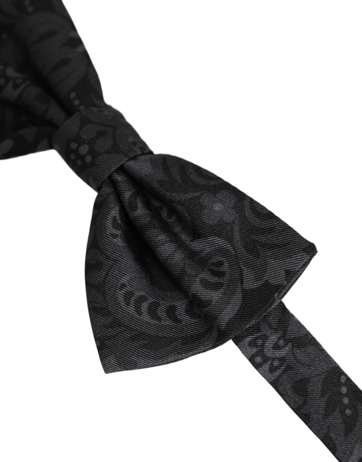 Dolce & Gabbana Herren Schwarze Paisley Seiden Verstellbare Neck Papillon Fliege