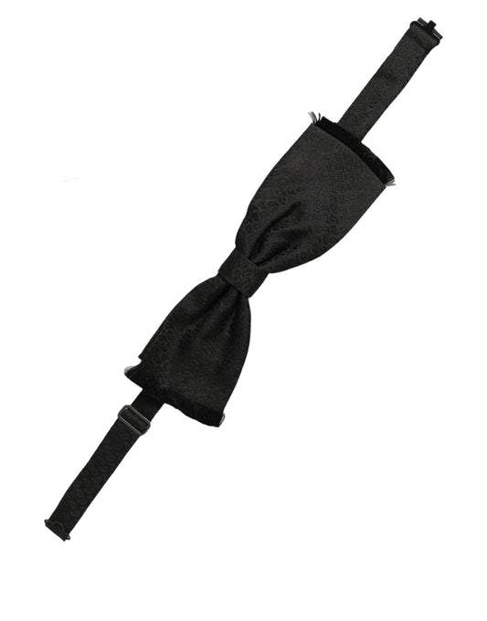 Dolce & Gabbana Men Black 100% SIlk Adjustable Neck Papillon Bow Tie