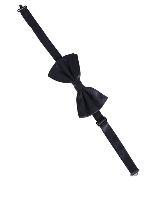 Dolce & Gabbana Dark Blue 100% Silk Adjustable Neck Papillon Bow Tie