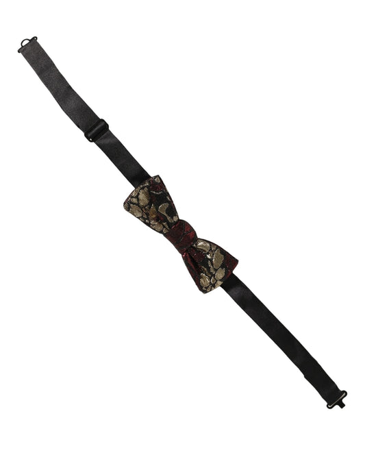 Dolce & Gabbana Multicolor Floral Jacquard Adjustable Neck Papillon Bow Tie