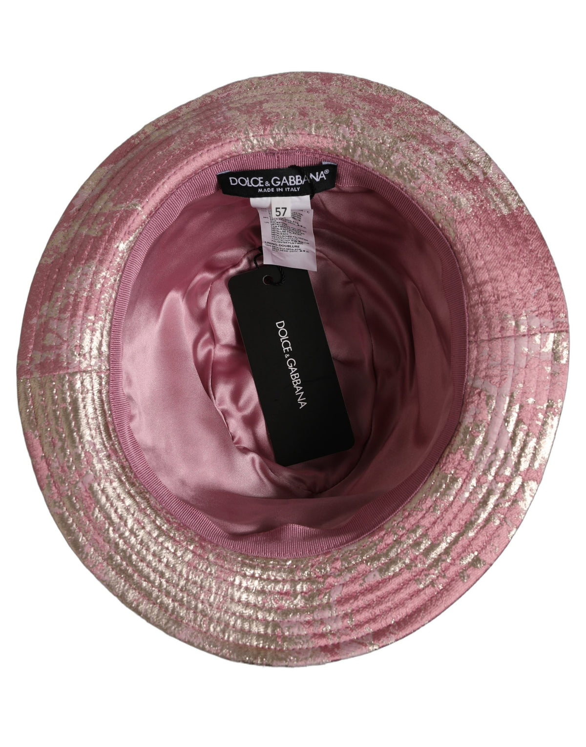 Dolce & Gabbana Rosa Metallic Jacquard-Muster Fischerhut