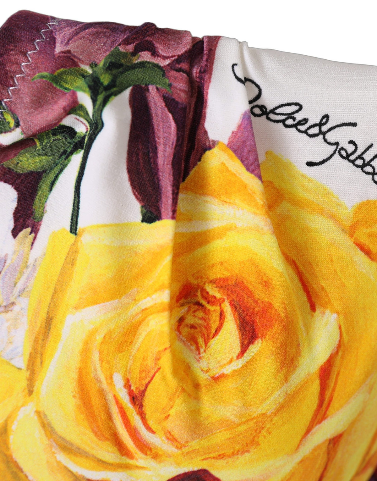 Dolce & Gabbana Bikinioberteil aus Nylon mit weißem Blumenmuster