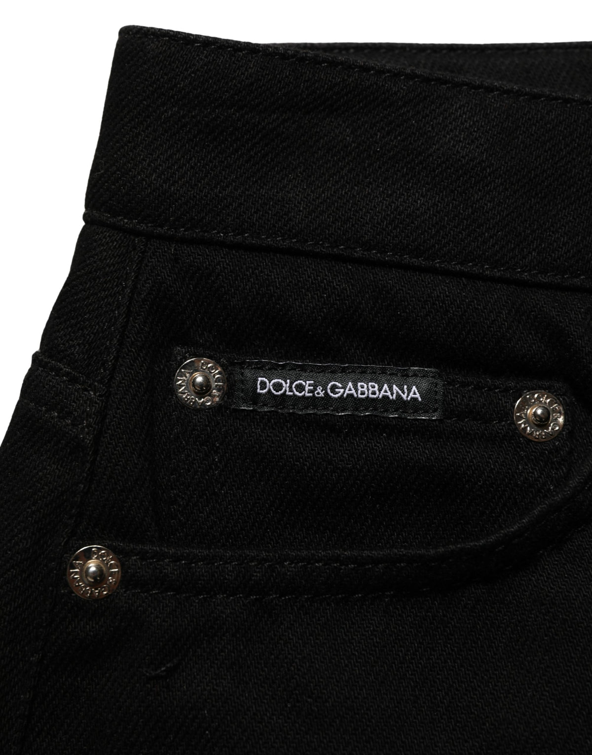 Dolce & Gabbana Dunkelgraue Baumwolle Mid Rise Denim Hot Pants Shorts