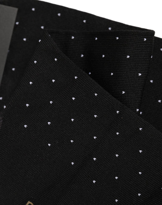 Dolce & Gabbana Men Black Cotton Polka Dot Mid Calf Accessory Socks