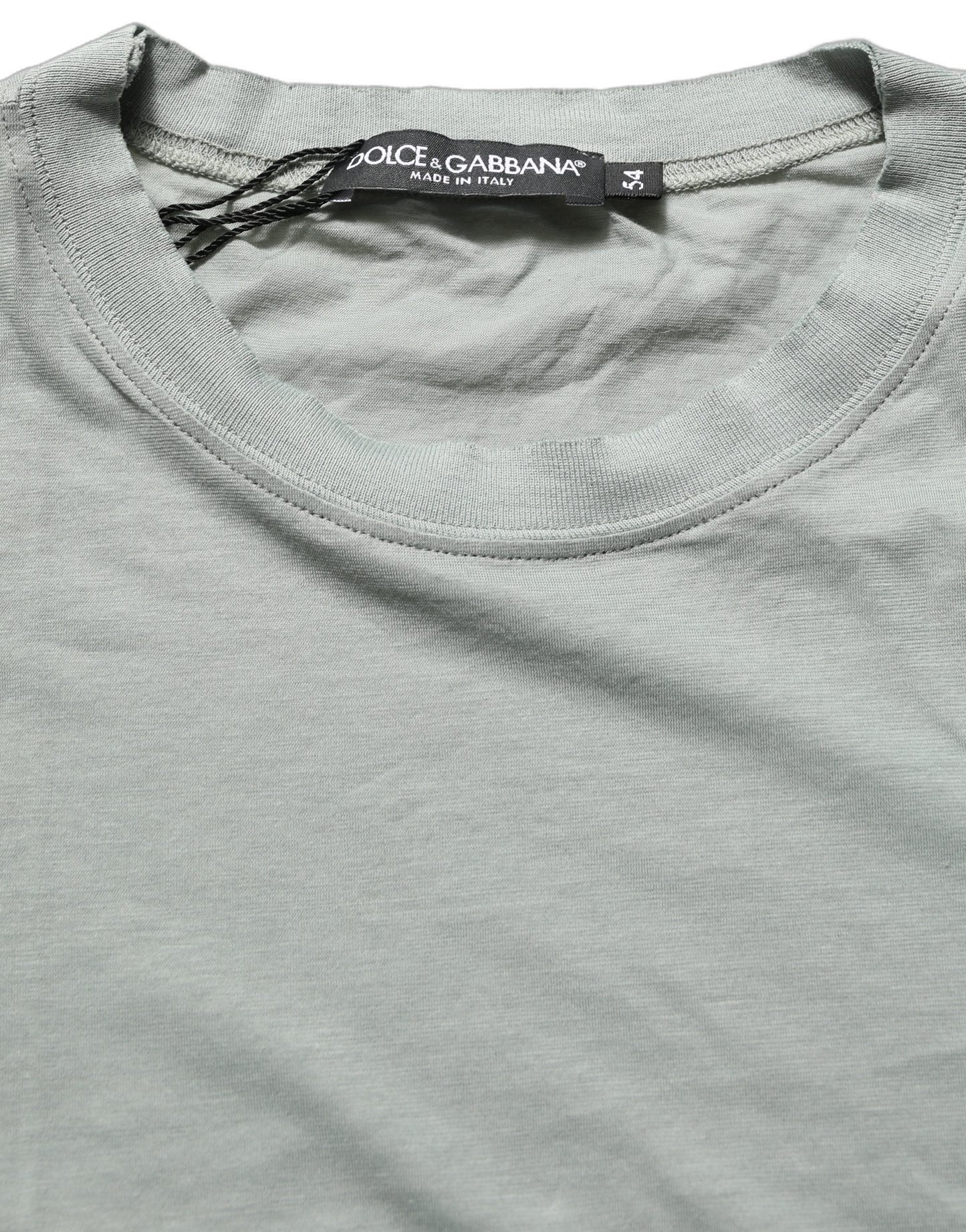 Dolce & Gabbana Green Cotton Short Sleeve Crew Neck T-shirt
