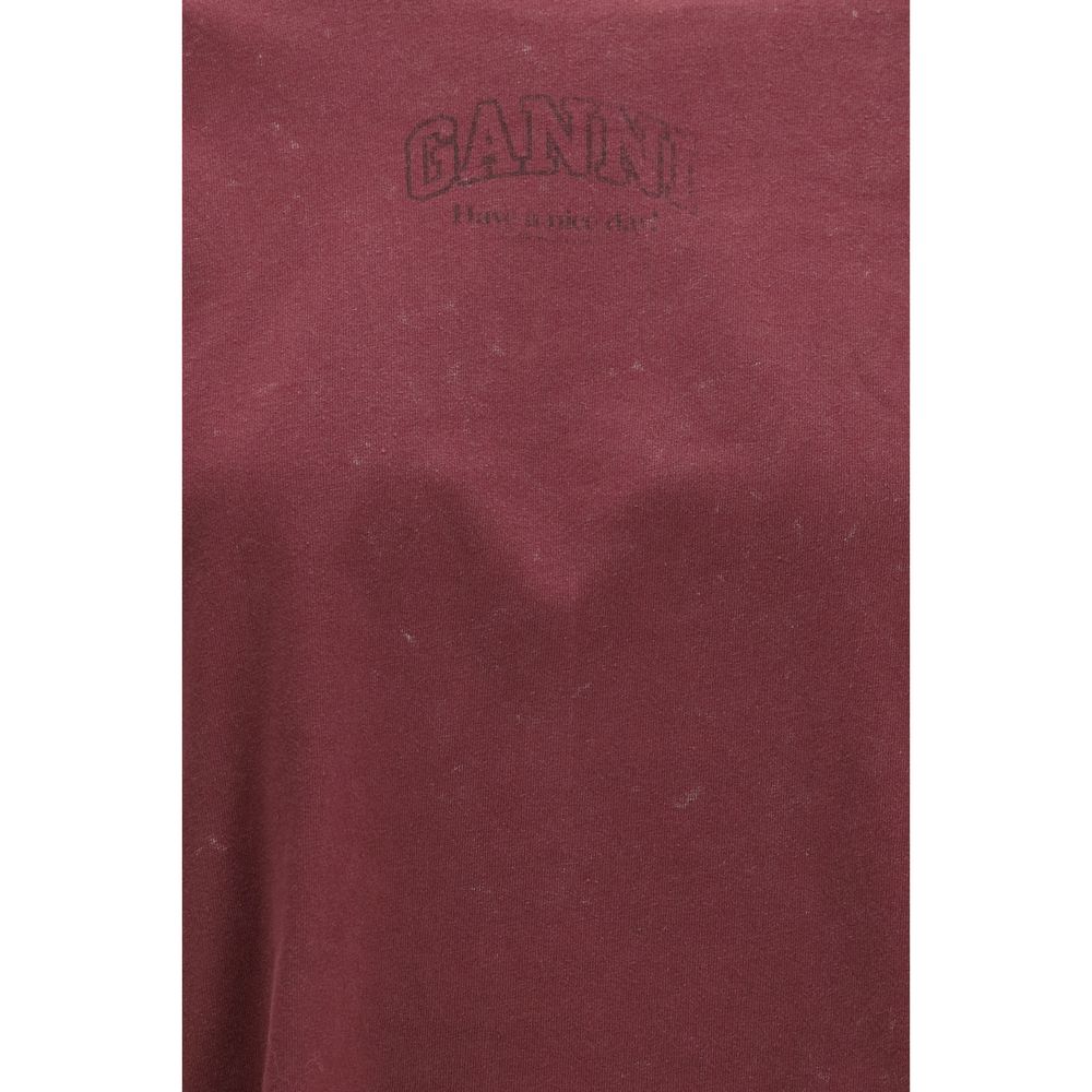 Ganni Bordeaux Cotton Sweatshirt