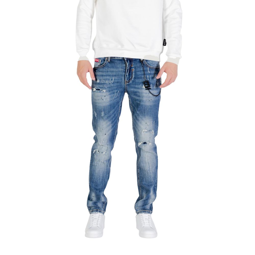 Icon blaue Baumwoll-Skinny-Jeans