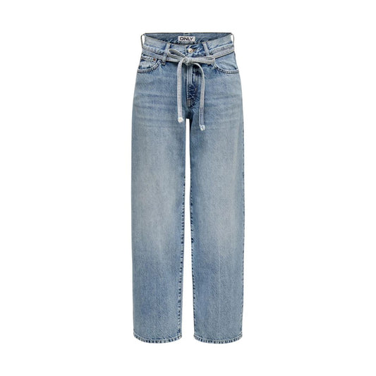 Only Light Blue Cotton Bootcut Jeans