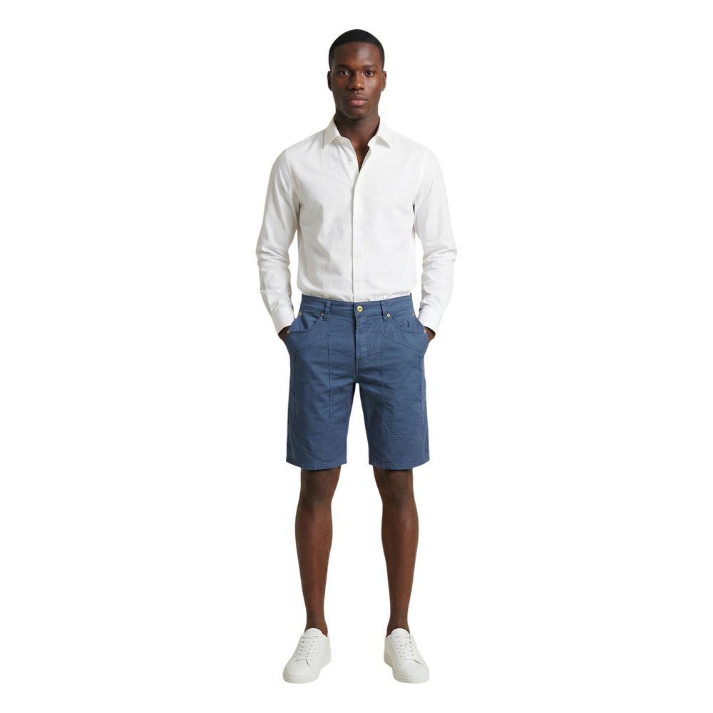 Jeckerson Blaue Baumwoll-Bermuda-Shorts
