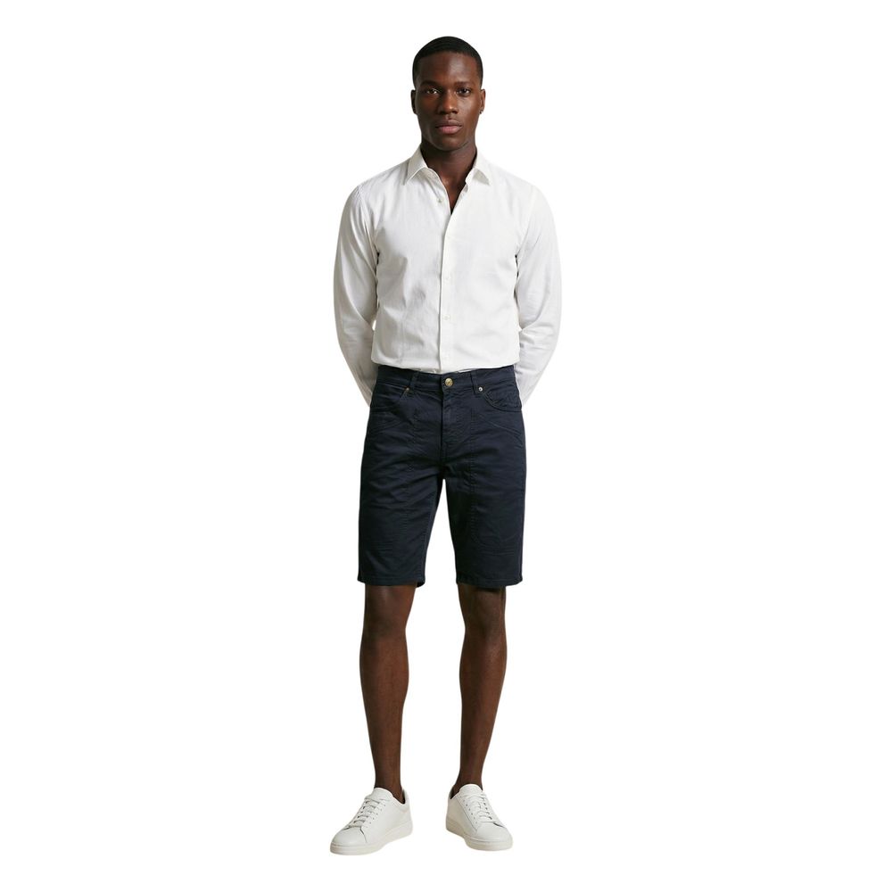 Jeckerson Blaue Baumwoll-Bermuda-Shorts