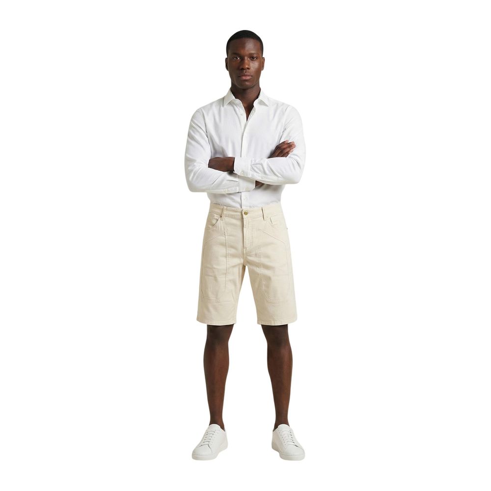 Jeckerson Bermuda-Shorts aus cremefarbener Baumwolle