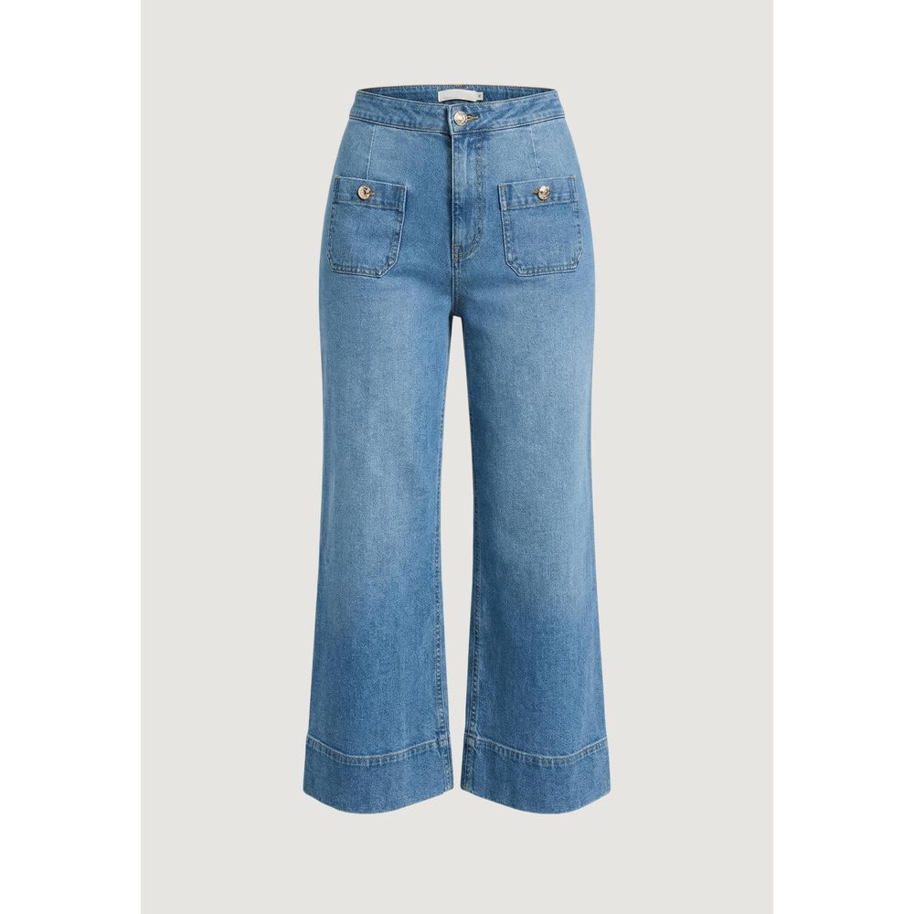 Morgan De Toi Hellblaue Baumwoll-Bootcut-Jeans
