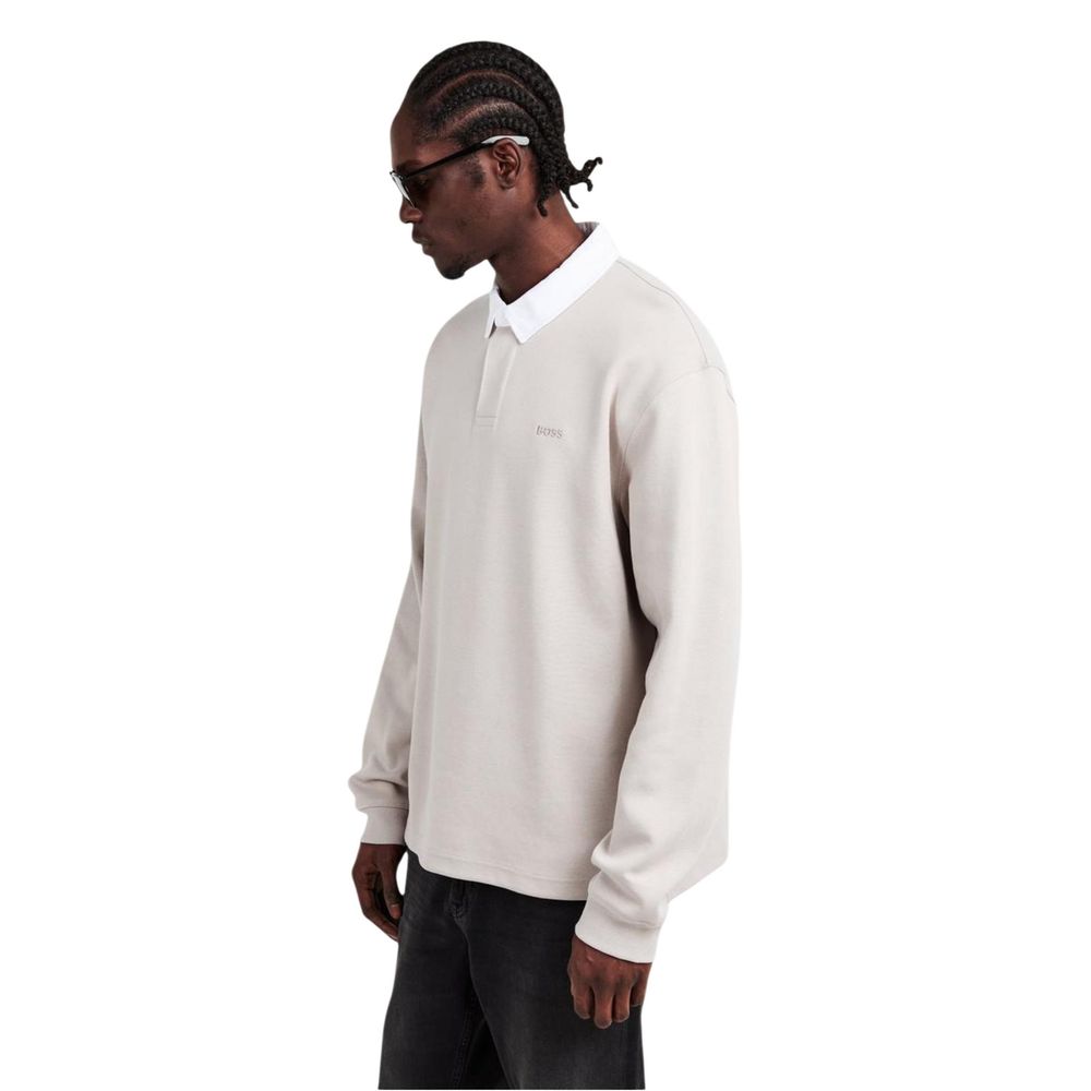 Hugo Boss Graues Baumwoll-Polohemd