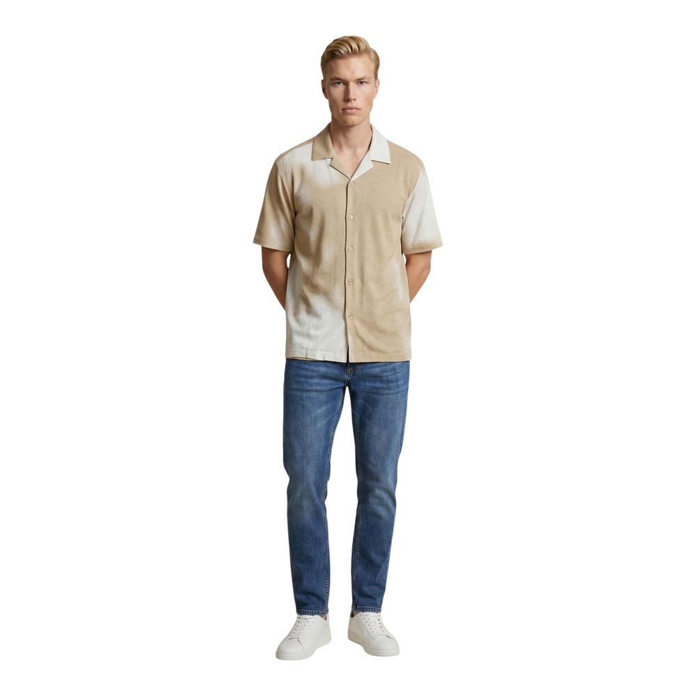 Only & Sons Beiges Kurzarmhemd aus Viskose