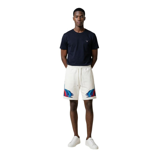 County of Milan Cream Cotton Bermuda Shorts